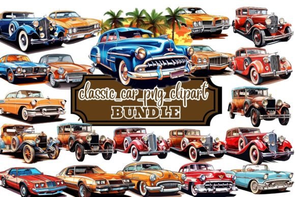 Download Vintage and Classic Car Clipart Bundle - Clipart Collection
