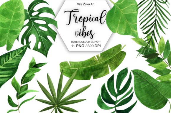 Download Watercolor Tropical Leaves Clipart - Clipart Collection