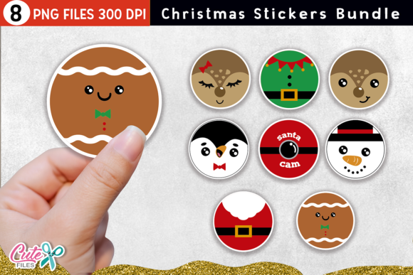 Download Christmas Round Print and Cut Stickers - Print and cut stickers Collection