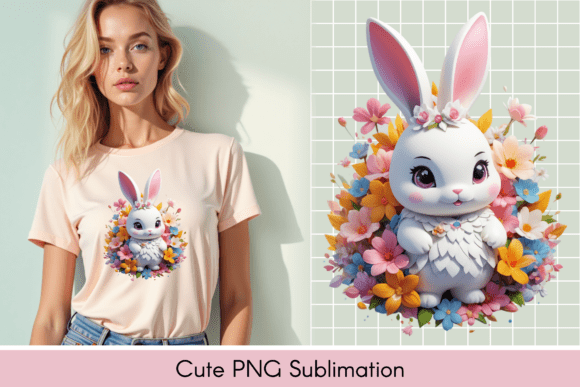 Download Adorable Bunny Illustration, T-shirt. - Adorable bunny illustration Collection