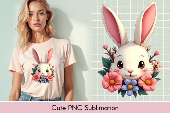 Download Adorable Bunny Illustration, T-shirt - Adorable bunny illustration Collection