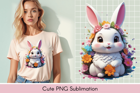 Download Adorable Bunny Illustration, T-shirt. - Adorable bunny illustration Collection