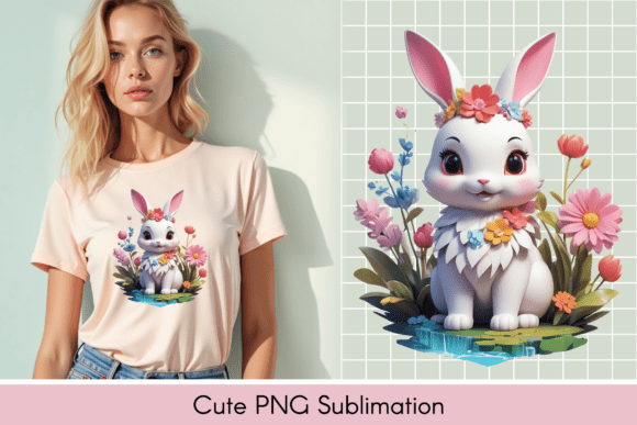 Download Adorable Bunny Illustration, T-shirt. - Adorable bunny illustration Collection