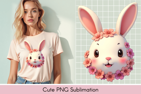 Download Adorable Bunny Illustration, T-shirt - Adorable bunny illustration Collection