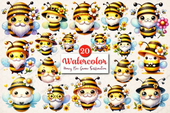Download Watercolor Honey Bee Gnome PNG Clipart - Clipart Collection