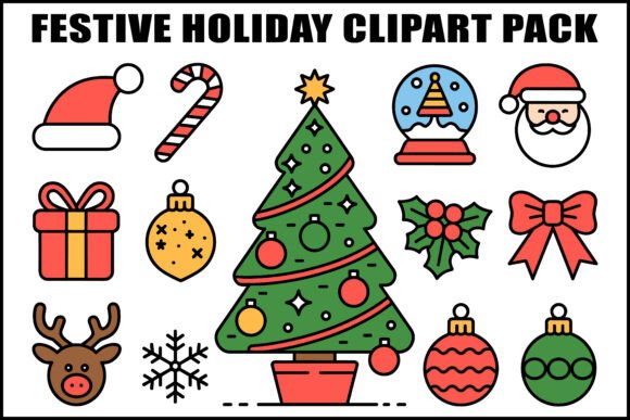 Download Festive Holiday Clipart Pack - Clipart Collection