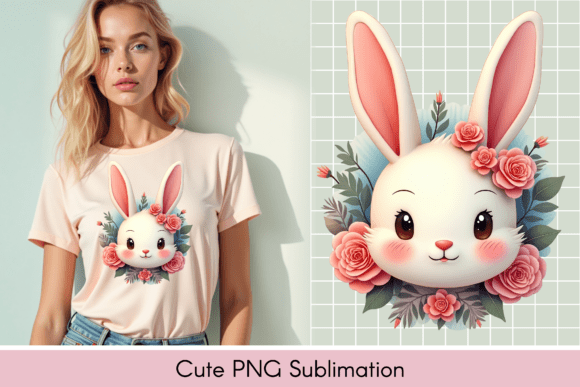 Download Adorable Bunny Illustration, T-shirt - Adorable bunny illustration Collection