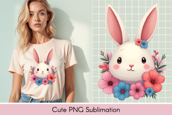 Download Adorable Bunny Illustration, T-shirt - Adorable bunny illustration Collection