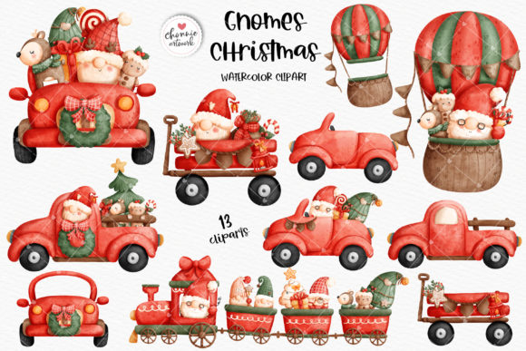 Download Christmas Gnome Car Clipart, Balloon - Clipart Collection