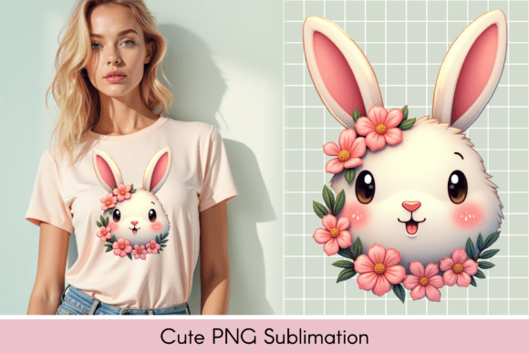 Download Adorable Bunny Illustration, T-shirt - Adorable bunny illustration Collection