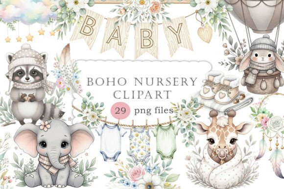 Download Baby Shower Clipart,Boho Nursery Clipart - Clipart Collection