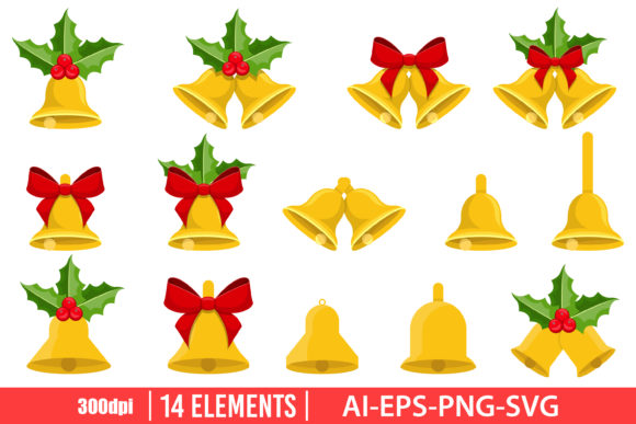 Download Christmas Bells Clipart Vector Design - Clipart Collection