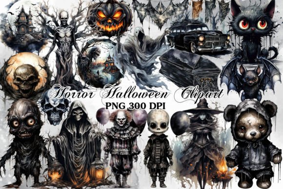 Download Horror Halloween Watercolor Clipart - Clipart Collection