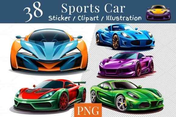 Download 38 Sports Car Clipart Sticker, PNG 809 - Clipart Collection