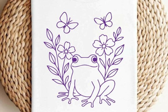 Download Floral Frog Line Art Clipart SVG Vector - Clipart Collection