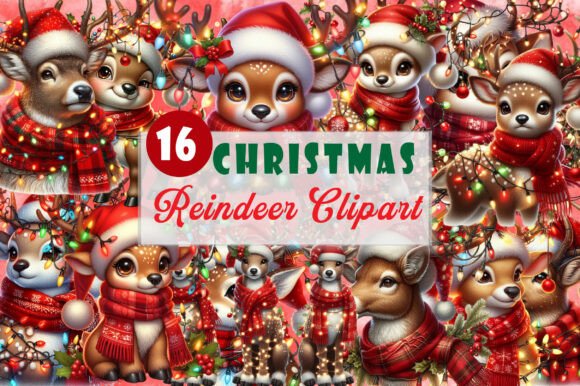 Download Watercolor Christmas Reindeer Clipart - Clipart Collection