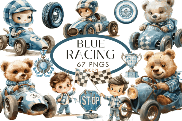 Download Blue Racing Cars Clipart - Clipart Collection