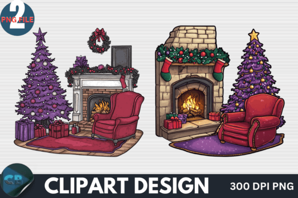Download Cute Purple Christmas Clipart PNG - Clipart Collection