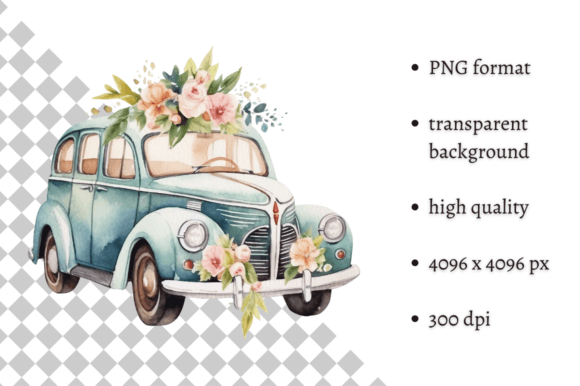 Download Watercolor Wedding Car Clipart - Clipart Collection