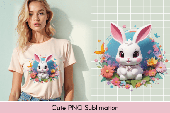 Download Adorable Bunny Illustration, T-shirt. - Adorable bunny illustration Collection