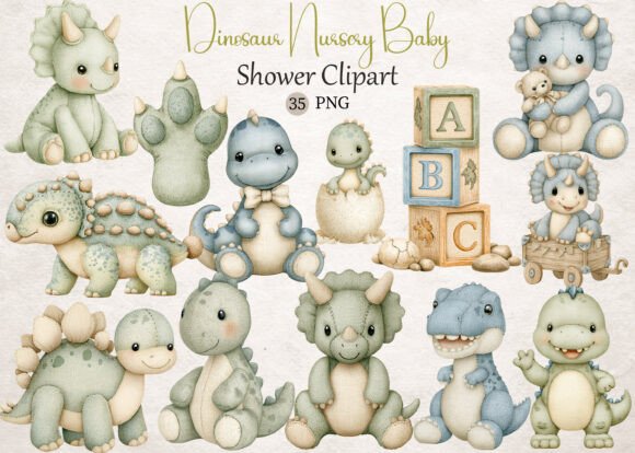 Download Dinosaur Nursery Baby Shower Clipart - Clipart Collection