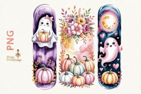 Download Cute Halloween Ghosts &amp; Pumpkins Clipart - Clipart Collection