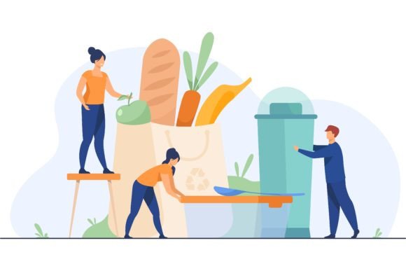 Download People Shopping with Eco Friendly Bag Fl - Premium Resources