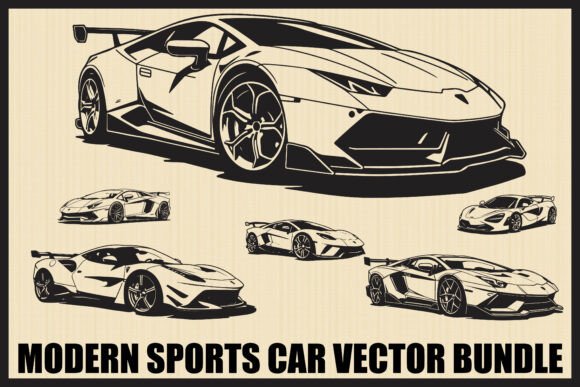 Download Modern Sports Car Clipart Bundle - Clipart Collection