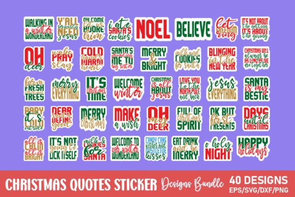 Download Christmas Quotes Sticker Bundle - Premium Resources