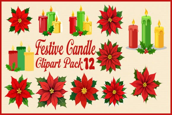 Download Festive Candle Clipart Pack - Clipart Collection