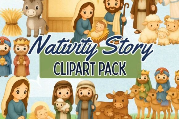 Download Cute Nativity Clipart Bundle - Clipart Collection