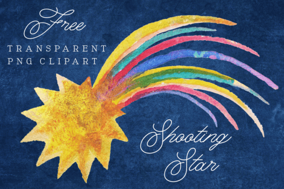 Download Watercolor Rainbow Shooting Star Clipart - Clipart Collection