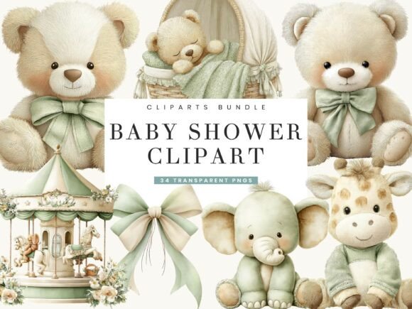 Download Baby Shower Clipart Bundle - Clipart Collection