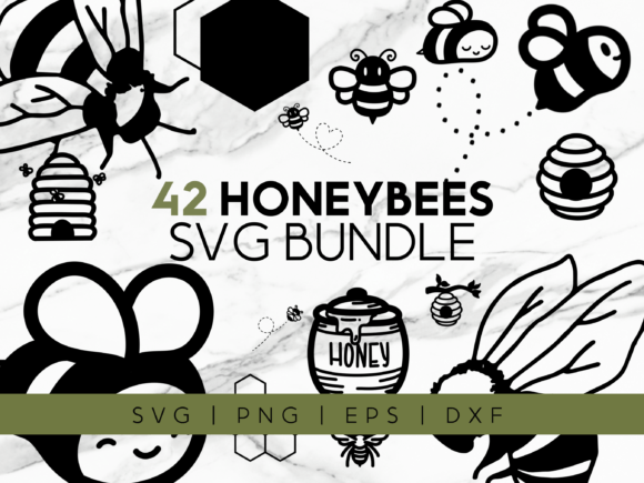 Download Honey Bee SVG Bundle - Bee svg Collection